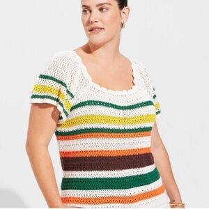 Torrid boho crochet beachy blouse top.